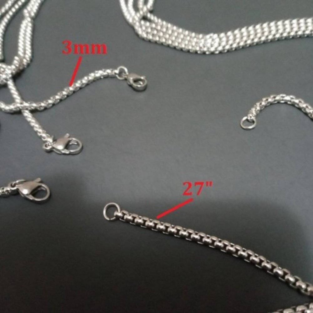 5 Pack New 27" Stainless Steel Corn Unisex Chains - Picture 2 of 4